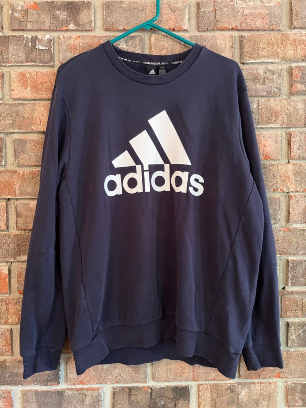 adidas Navy Crewneck Sweatshirt with White Logo